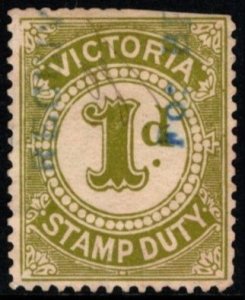 1911 Victoria Revenue 1 Pence Stamp Duty Used