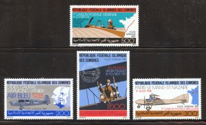 Comoro Islands Scott C179-82 Unused HOG - 1987 Airmail History Expo - SCV $20.00