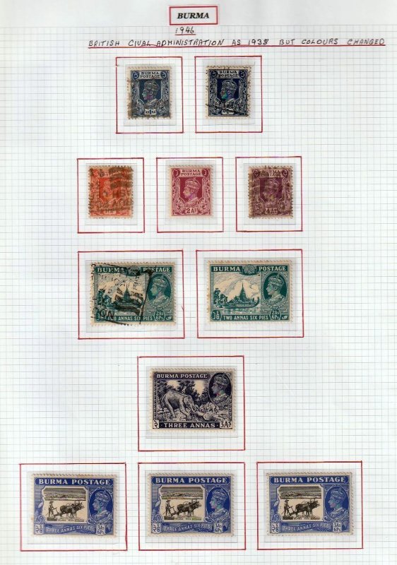 BURMA 1930s/50s Mint &Used Collection on Pages(Aprx 180 Items) (Goy 639