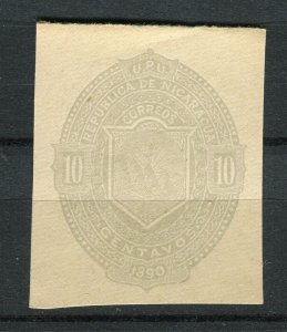 NICARAGUA; 1890s early classic Postal Stationary Imperf Mint value