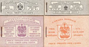 CANADA 1953 SET OF 4 BOOKLETS MNH