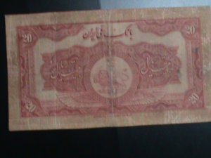 ​IRAN- 1932-CAT #20-BANK MELLI IRAN-20 RIALS CIRCULATED VF. 93 YEARS OLD-