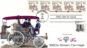 Rare Pugh Designed/Painted 1860s Steam Carriage FDC.. 21 of Only 38 created!