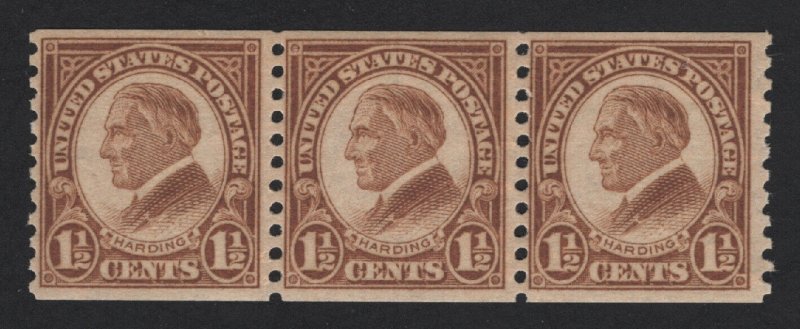 United States MINT Scott Number 598  STRIP OF 3  MNH   F-VF  - BARNEYS