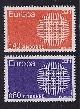 Andorra French  #196-197  MNH  1970     Europa