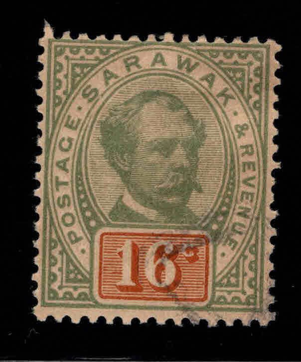 Sarawak  Scott 17 Used lightly canceled 1897 scarce Brooke stamp.