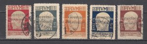 J43934 JL Stamps 1920 fiume used 1 mng #87-91