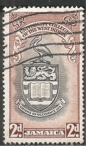 Jamaica Stamp - Scott #146/CD310 2p Brown & Gray Black Canc/LH 1951