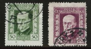 CZECHOSLOVAKIA Scott 96-97 Used 1920