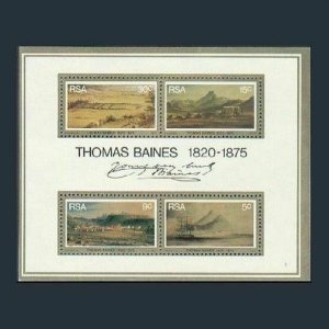 South Africa 446a,MNH.Michel Bl.3. Painting by Thomas Baines,1975.Views,Ship.