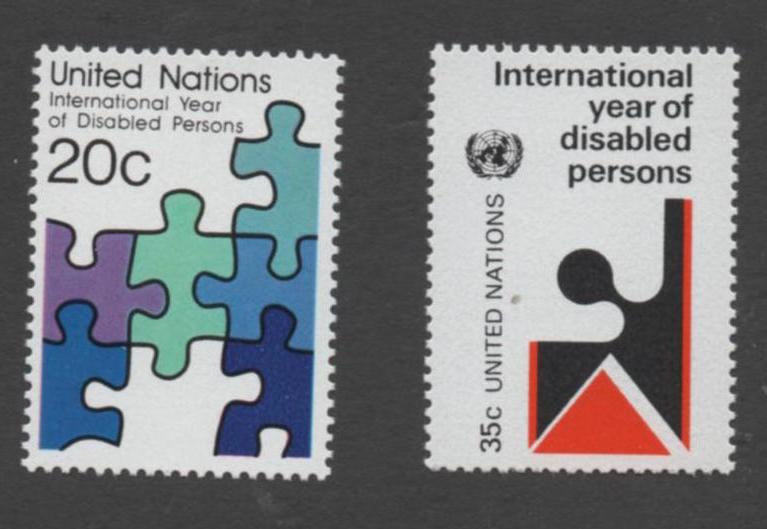SCOTT 344-345  singles   MNH UN New York 1981
