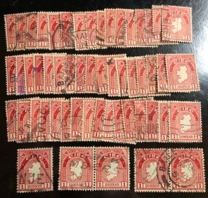 Ireland Scott# 107 Used F/VF Group of 54 Cat. $21.60