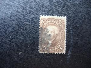 1867   SCOTT # 95  (F GRILL)  5c  USED  F/VF SCV. $ 900.00