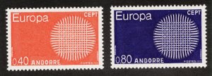 1970 France Andorra / Sc #196 & #197 Europa Cept -  cv$20