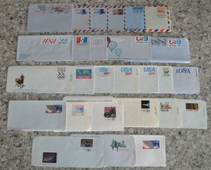 27 US air mail letter sheets, folded, mint, all are in fair to good shape