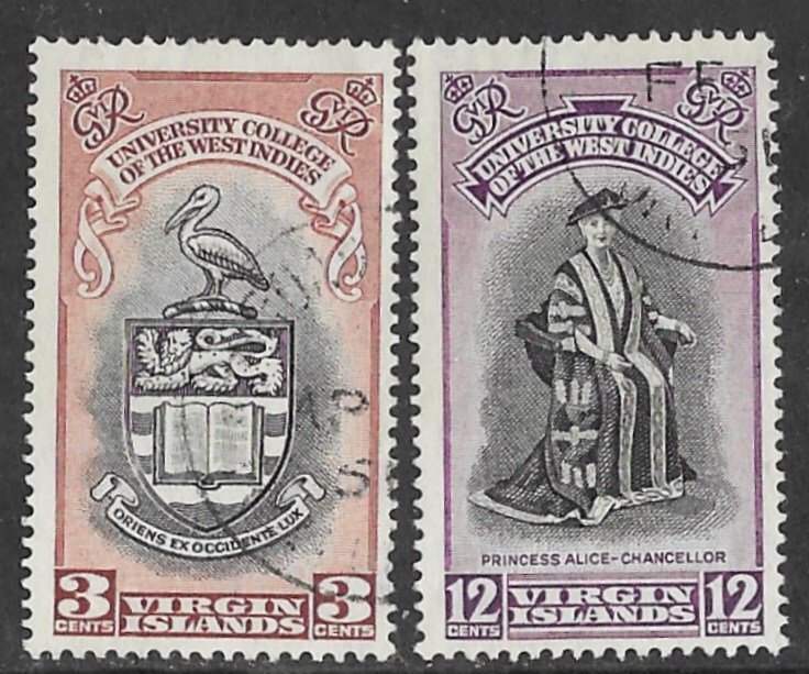 Br. Virgin Islands # 96-97  University College   (2)   VF Used