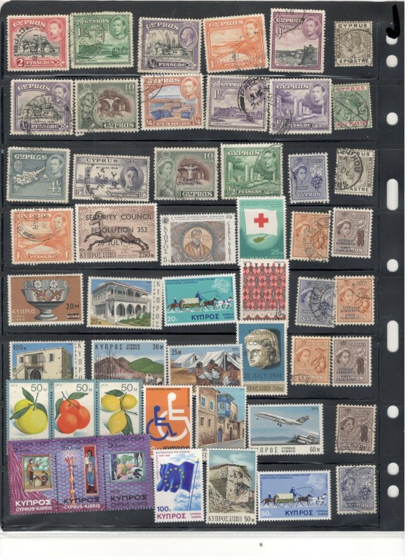 CYPRUS COLLECTION ON STOCK SHEET, MINT/USED