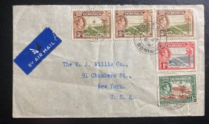 1947 Roseau Dominica Airmail Cover To New York USA