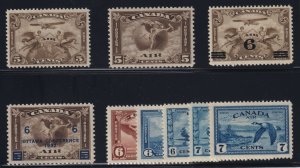 Canada Sc #C1-9 (1928/46) Airmail Stamps Complete Mint VF NH MNH