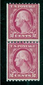 US #487 (LINE PAIR) 2¢ WASHINGTON, MogNH