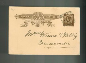 1896 Eudunda Australia postal stationery postcard cover to