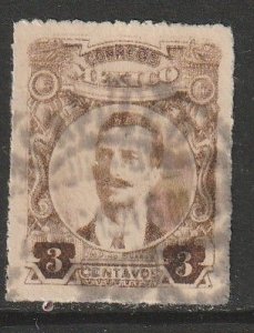 MEXICO 611, 3¢ ROULETTED, USED. VF. (980)