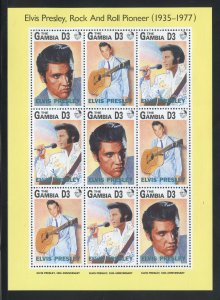 Gambia 1191 MNH 15th Anniv of Elvis's Death Souvenir Sheet  from 1993