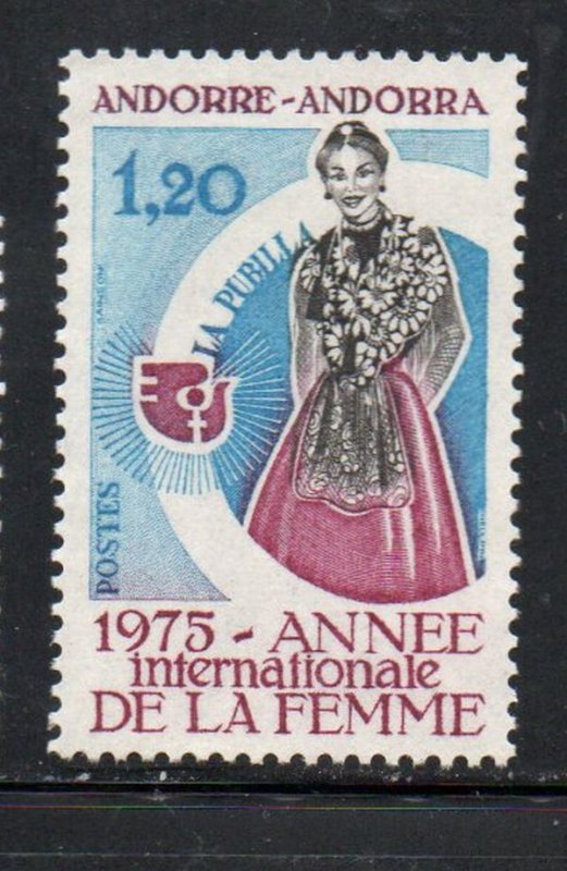 Andorra (Fr) Sc 243 1975 International Women's Year 'stamp  mint NH