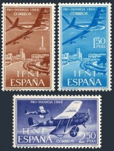 Ifni 134-136, hinged. Michel 247-249. Airplanes:Jetliner, 1934 biplanes, 1966.