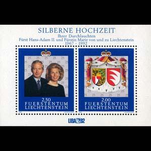 LIECHTENSTEIN 1992 - Scott# 985 S/S Prince NH