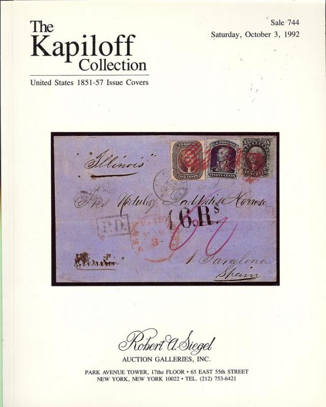 The Kapiloff Collection: United States 1851-57 Issue Cove...