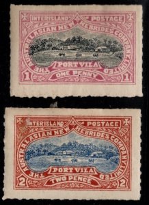 1887 Australia New Hebrides Company Port Vila Local Post 1 Penny, 2 Pence Unused