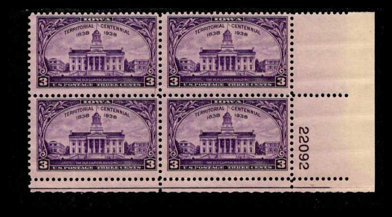 9671 OAS-CNY SCOTT 838 – 1938 3c Iowa Territory Centennial MNH