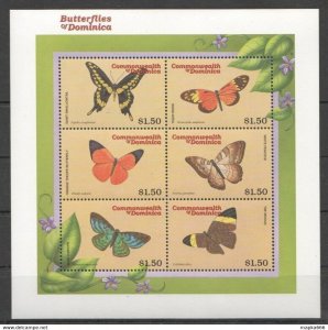 Dominica Flora & Fauna Butterflies Insects Of Dominica 1Kb ** Stamps Pk281