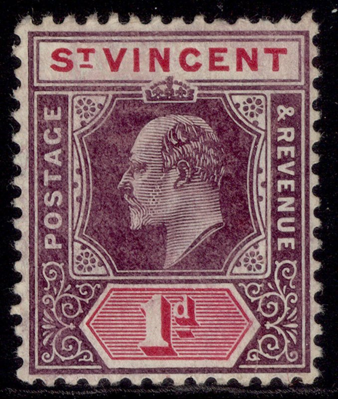 ST. VINCENT EDVII SG86b, 1d dull purple & carmine, M MINT. Cat £28. CHALKY