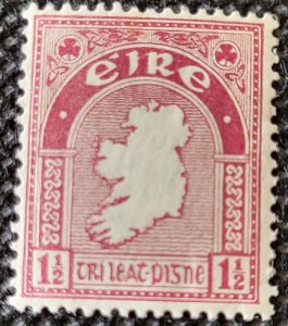 Ireland , 1922-23, #67, 1 1/2p, Irish Map, MNH, SCV$8.50