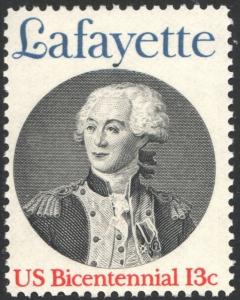 SC#1716 13¢ American Bicentennial: Marquis de Lafayette (1977) MNH