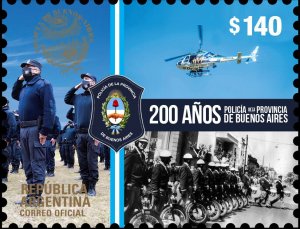 Argentina 2021 MNH Stamps 200 Years of Buenos Aires Police Helicopter