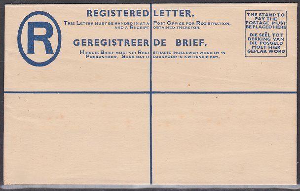 SOUTH AFRICA 4d Kraal registered envelope unused.............................731
