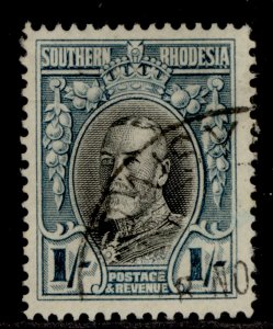 SOUTHERN RHODESIA GV SG23b, 1s black & green-blue, FINE USED. Cat £160. PERF 14