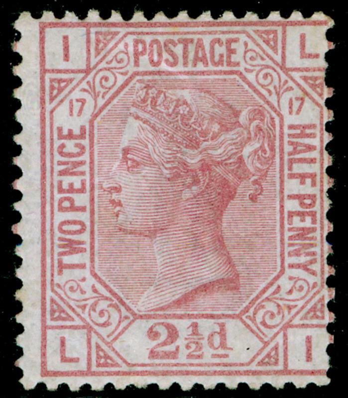 SG141, 2½d rosy mauve plate 17, LH MINT. Cat £1700. LI