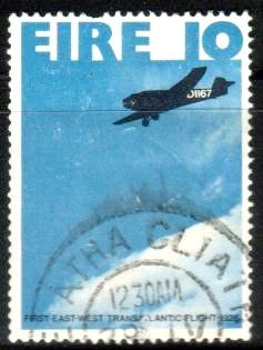 Plane, Bremen, Junkers Monoplane, Ireland stamp SC#426 used