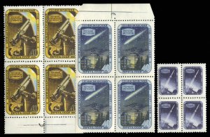 Russia #1957-1959, 1957 International Geophysical Year, set of three in block...