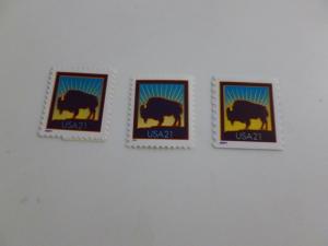 United States Scott 3467, 3468 & 3475 a set of 3 American Bison Mint stamps