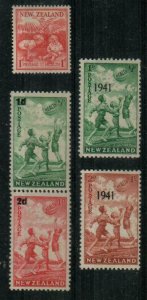 New Zealand Scott B13-15, B18-19 Mint NH [TG1576]