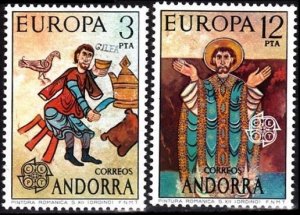 ANDORRA SPANISH 1975 EUROPA CEPT: Paintings. Complete set, MNH