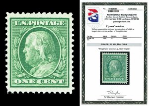 Scott 331 1908 1c Green Washington Perf 12 Mint Graded XF 90J NH with PSE CERT