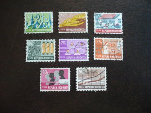 Stamps - Indonesia - Scott# 766-768,770-773,775 - Used Part Set of 8 Stamps