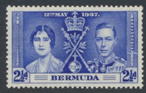 Bermuda  SG 109 SC# 117 MLH Coronation 1937 see details and scan