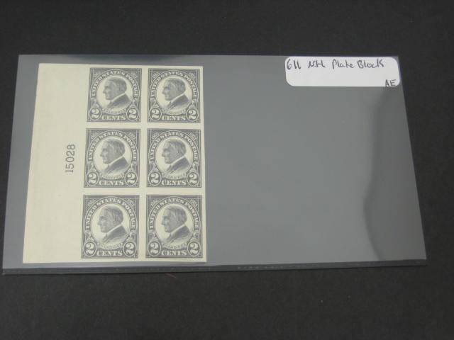 US #611 NH 2 Cent Harding Imperf Plate Block S232